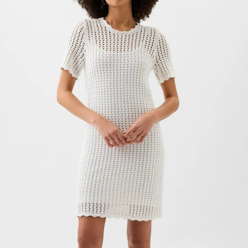 NWT GAP Off White Crochet Mini Dress Size S/P